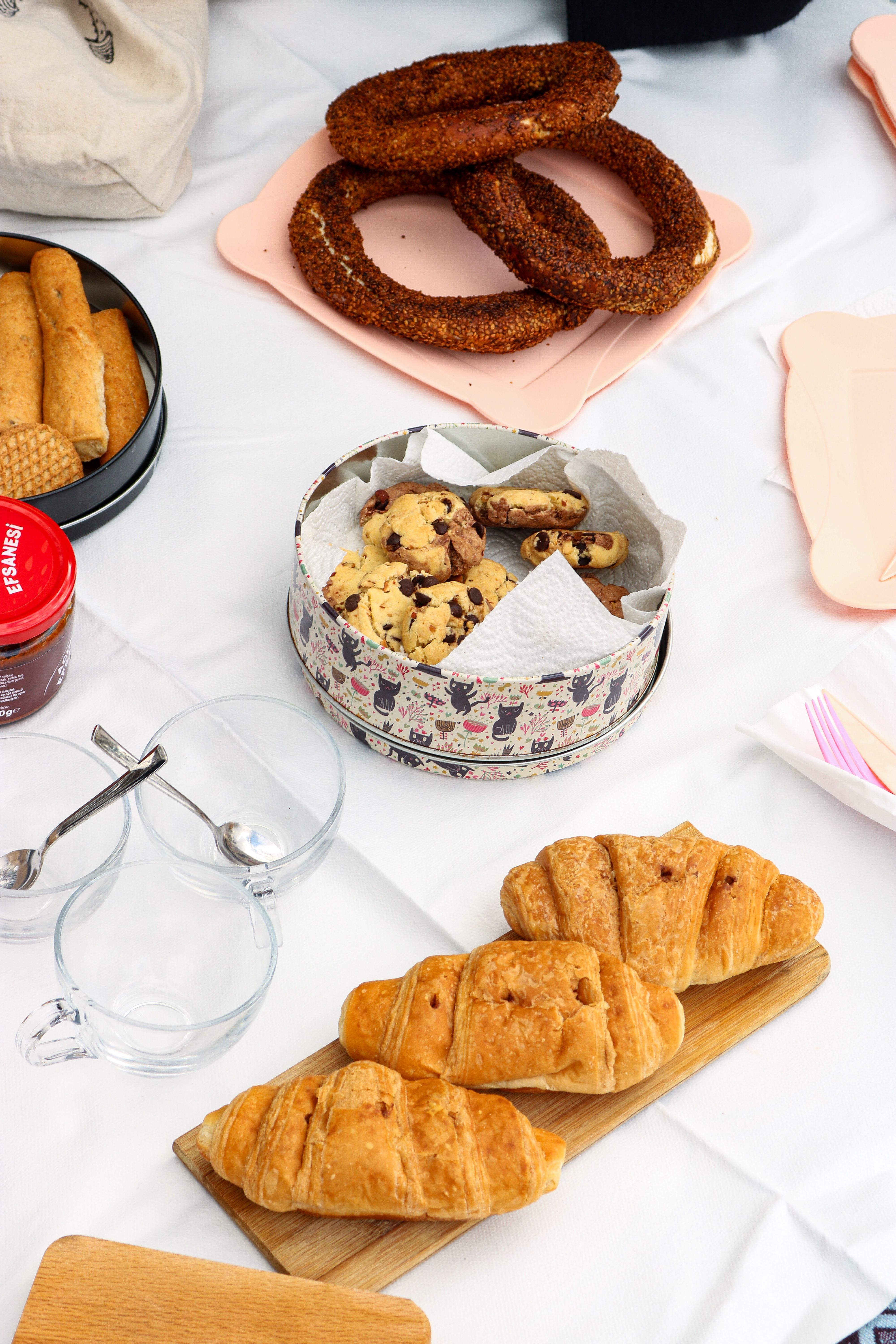 Pães artesanais recém-saídos do forno